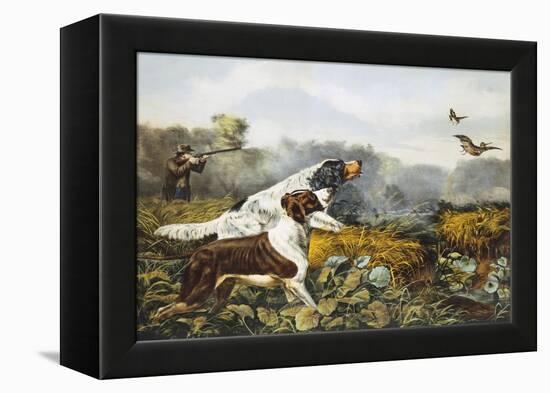 American Field Sports, a Chance For Both Barrels-Currier & Ives-Framed Premier Image Canvas