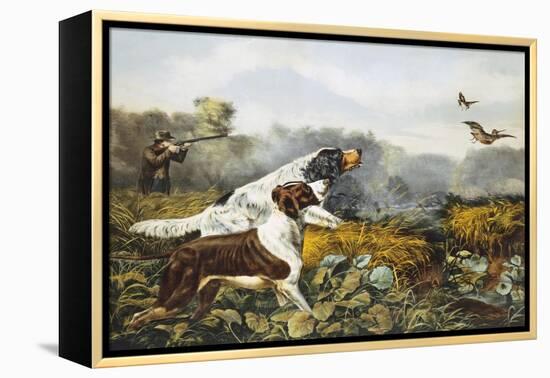 American Field Sports, a Chance For Both Barrels-Currier & Ives-Framed Premier Image Canvas