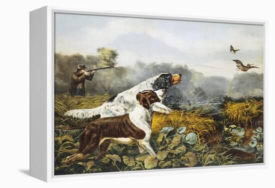 American Field Sports, a Chance For Both Barrels-Currier & Ives-Framed Premier Image Canvas