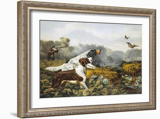 American Field Sports, a Chance For Both Barrels-Currier & Ives-Framed Giclee Print