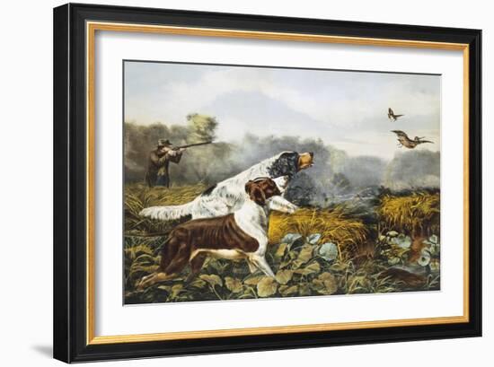 American Field Sports, a Chance For Both Barrels-Currier & Ives-Framed Giclee Print