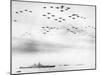 American Fighter Fly in Formation over the Uss Missouri During Surrender Ceremonies-null-Mounted Photo