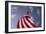 American Flag Against Blue-null-Framed Photo