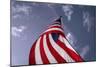 American Flag Against Blue-null-Mounted Photo
