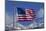 American Flag and Snow on Sierra Nevada Mountains, California, USA-David Wall-Mounted Photographic Print
