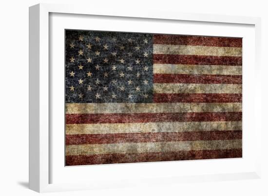 American Flag Background-alexfiodorov-Framed Art Print