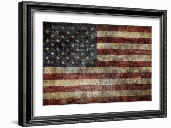 American Flag Background-alexfiodorov-Framed Art Print