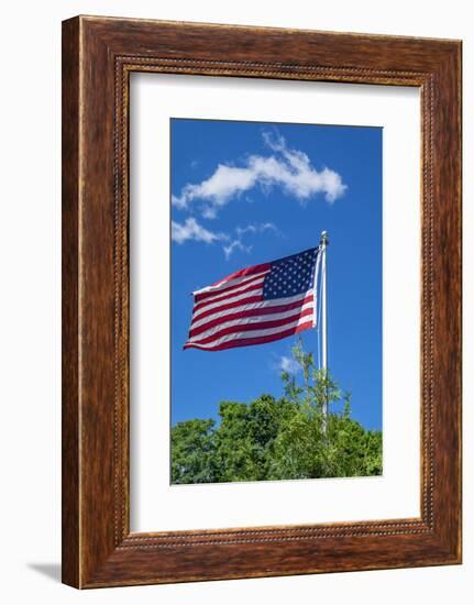 American flag blowing in the wind, USA-Lisa Engelbrecht-Framed Photographic Print