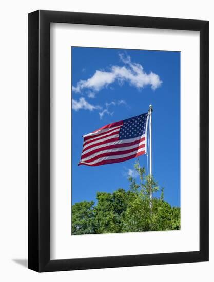 American flag blowing in the wind, USA-Lisa Engelbrecht-Framed Photographic Print