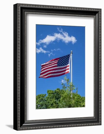 American flag blowing in the wind, USA-Lisa Engelbrecht-Framed Photographic Print