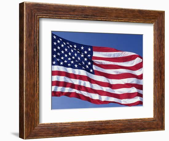 American Flag Blowing in the Wind-Joseph Sohm-Framed Photographic Print