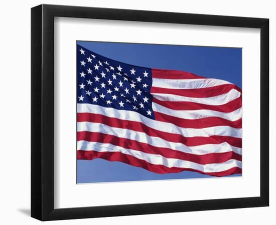 American Flag Blowing in the Wind-Joseph Sohm-Framed Photographic Print