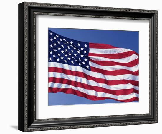 American Flag Blowing in the Wind-Joseph Sohm-Framed Photographic Print