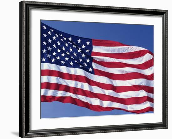 American Flag Blowing in the Wind-Joseph Sohm-Framed Photographic Print