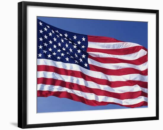 American Flag Blowing in the Wind-Joseph Sohm-Framed Photographic Print