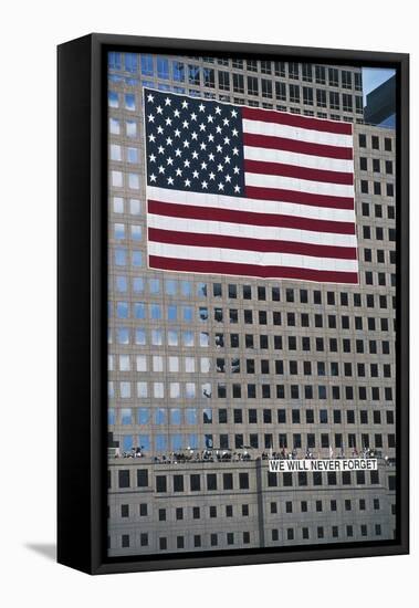 American Flag, Commemorating the Attack on the World Trade Center, Ground Zero, New York, USA-null-Framed Premier Image Canvas