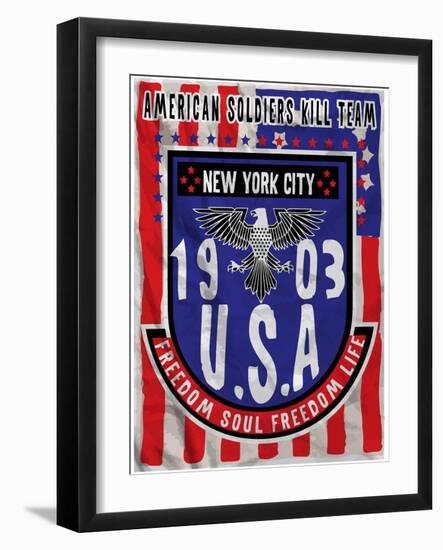 American Flag Eagle Man T Shirt Graphic Design-emeget-Framed Art Print