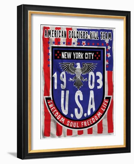 American Flag Eagle Man T Shirt Graphic Design-emeget-Framed Art Print