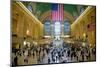 American flag from an elevated view of Grand Central Station, New York City, New York-null-Mounted Photographic Print