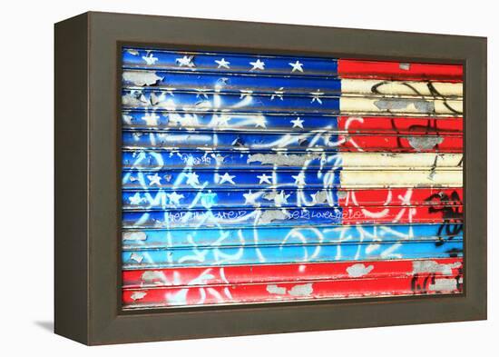 American Flag Graffiti-Sabine Jacobs-Framed Premier Image Canvas