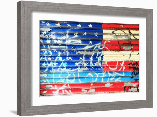 American Flag Graffiti-Sabine Jacobs-Framed Photographic Print