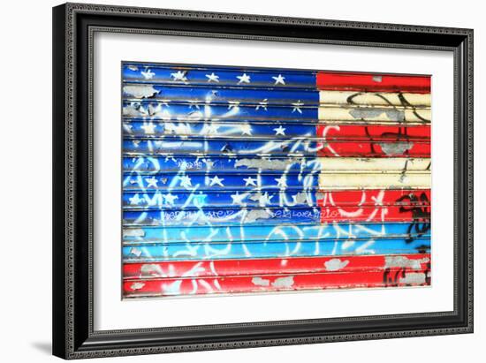 American Flag Graffiti-Sabine Jacobs-Framed Photographic Print