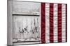 American Flag Hung from Wooden Garage in Bershires, NY-null-Mounted Photo