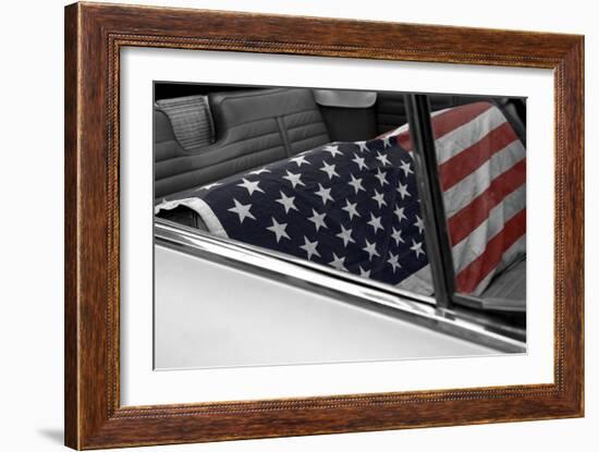 American Flag in Convertible-null-Framed Photo