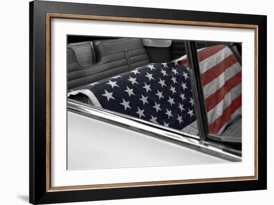 American Flag in Convertible-null-Framed Photo