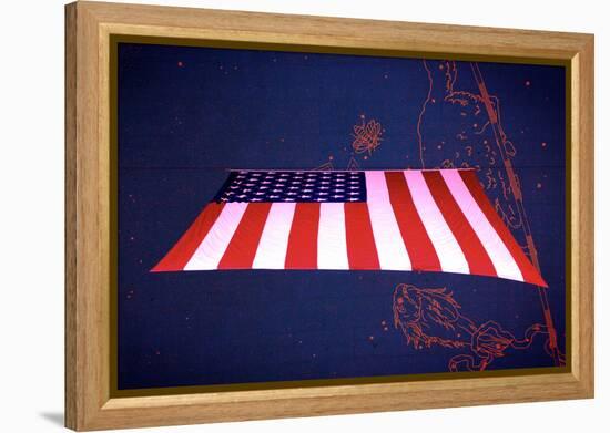 American Flag in Grand Central Station NYC-null-Framed Stretched Canvas