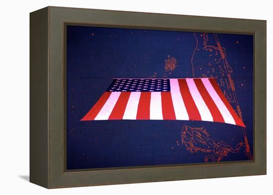 American Flag in Grand Central Station NYC-null-Framed Stretched Canvas