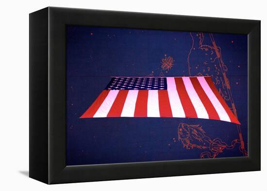 American Flag in Grand Central Station NYC-null-Framed Stretched Canvas