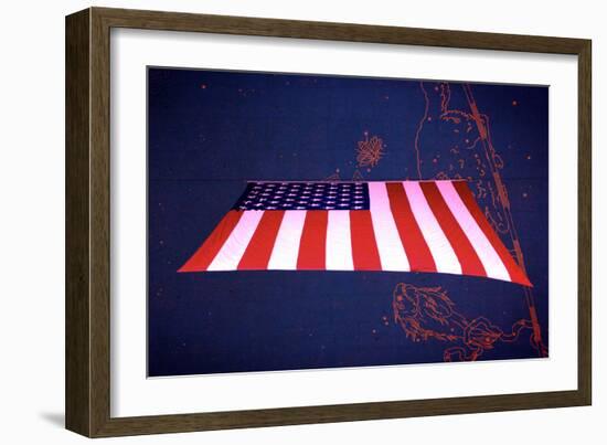 American Flag in Grand Central Station NYC-null-Framed Photo