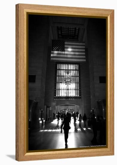 American Flag in Grand Central Station-null-Framed Stretched Canvas