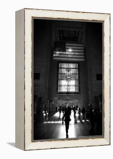 American Flag in Grand Central Station-null-Framed Stretched Canvas