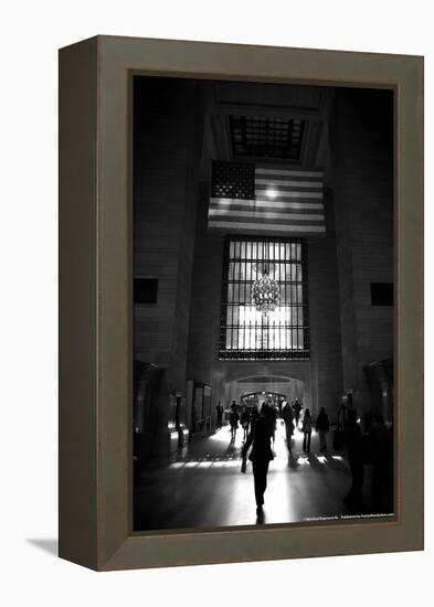 American Flag in Grand Central Station-null-Framed Stretched Canvas