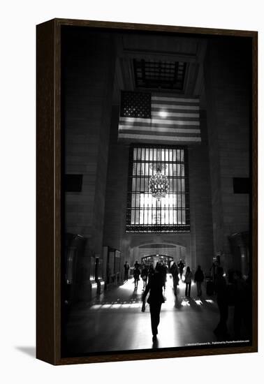 American Flag in Grand Central Station-null-Framed Stretched Canvas