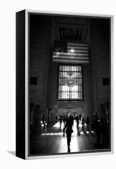 American Flag in Grand Central Station-null-Framed Stretched Canvas