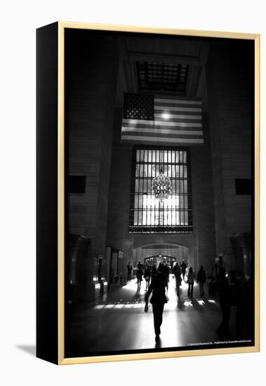 American Flag in Grand Central Station-null-Framed Stretched Canvas