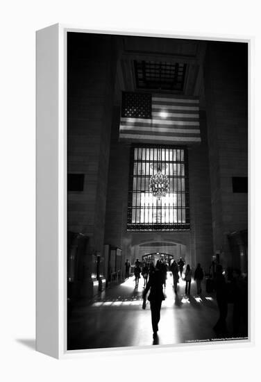 American Flag in Grand Central Station-null-Framed Stretched Canvas