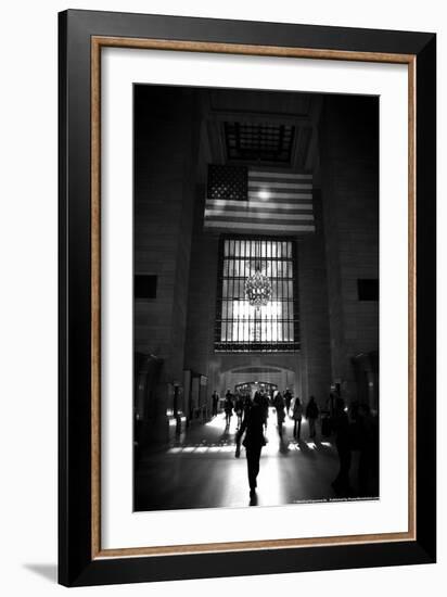 American Flag in Grand Central Station-null-Framed Photo