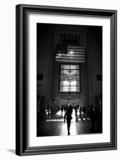 American Flag in Grand Central Station-null-Framed Photo