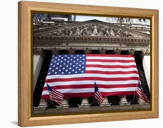 American Flag, New York Stock Exchange Building, Lower Manhattan, New York City, New York, Usa-Paul Souders-Framed Premier Image Canvas