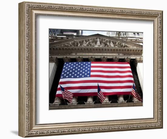 American Flag, New York Stock Exchange Building, Lower Manhattan, New York City, New York, Usa-Paul Souders-Framed Photographic Print
