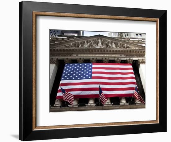 American Flag, New York Stock Exchange Building, Lower Manhattan, New York City, New York, Usa-Paul Souders-Framed Photographic Print