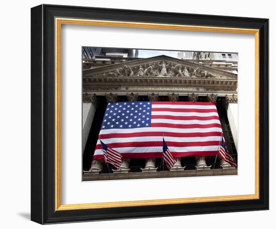 American Flag, New York Stock Exchange Building, Lower Manhattan, New York City, New York, Usa-Paul Souders-Framed Photographic Print