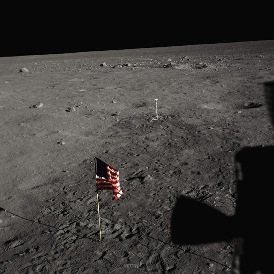 American Flag on the Moon Photographic Print by