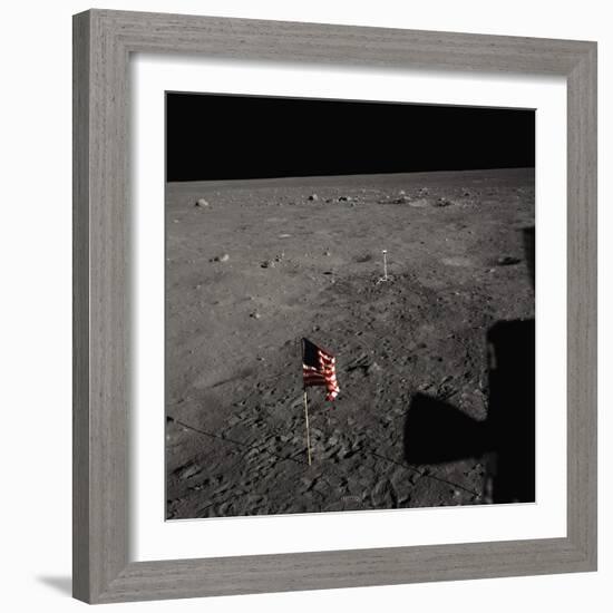 American Flag on the Moon-null-Framed Photographic Print