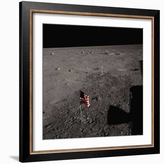 American Flag on the Moon-null-Framed Photographic Print