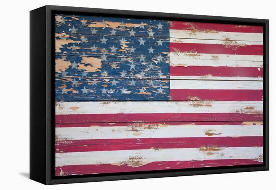 American Flag on Wood, Maine-Joseph Sohm-Framed Premier Image Canvas